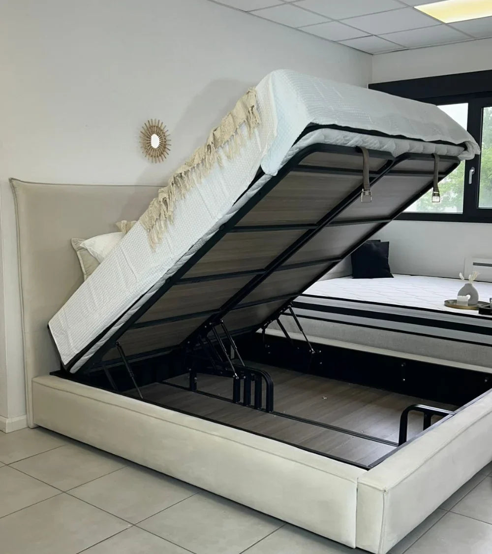Lit Coffre Relevable 180x200 – Rangement Intégré & Ouverture Assistée